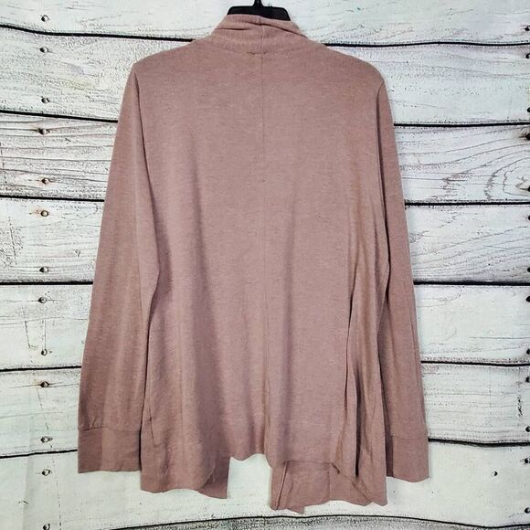Eden Ruth Mauve Open Front Cardigan Long Sleeve Lightweight Sweater Size Large - Picture 3 of 6